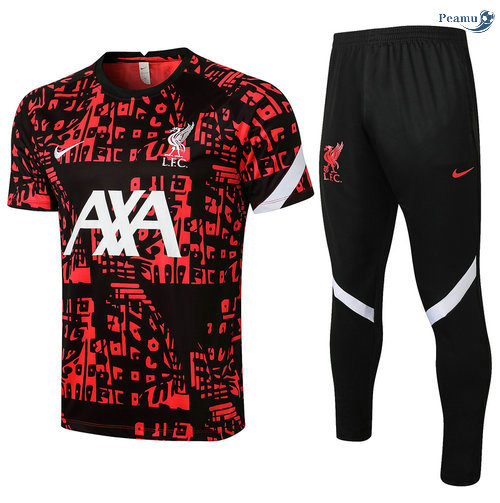Peamu - Kit Maillot EntrainementLiverpool + Pantalon Noir/Rouge 2021-2022