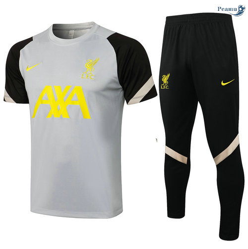 Peamu - Kit Maillot EntrainementLiverpool + Pantalon Gris Clair/Noir 2021-2022