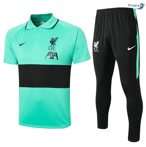 Peamu - Kit Maillot EntrainementLiverpool POLO + Pantalon Vert/Noir 2020-2021