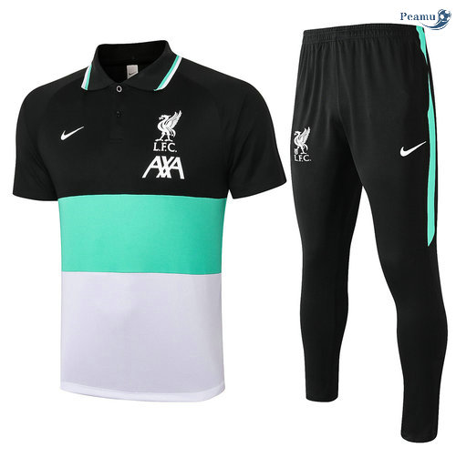 Peamu - Kit Maillot EntrainementLiverpool POLO + Pantalon Noir/Bleu/Blanc 2020-2021