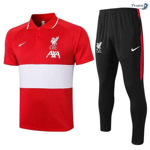 Peamu - Kit Maillot EntrainementLiverpool POLO + Pantalon Rouge/Blanc 2020-2021