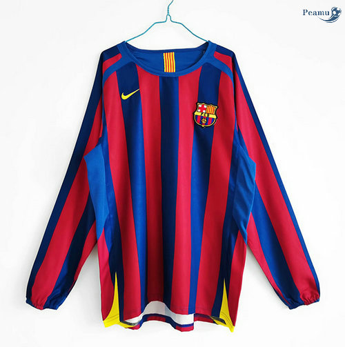 Peamu - Maillot foot Retro Barcelone Domicile Manche Longue 2005-06