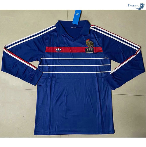 Peamu - Maillot foot Retro France Domicile Manche Longue 1984