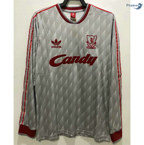 Peamu - Maillot foot Retro Liverpool Exterieur Manche Longue 1989-91