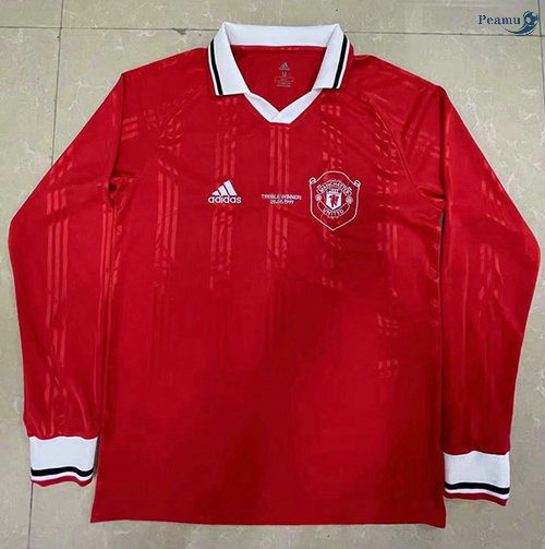 Peamu - Maillot foot Retro Manchester United Manche Longue