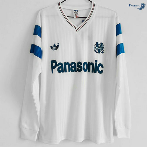 Peamu - Maillot foot Retro Marseille Domicile Manche Longue 1990