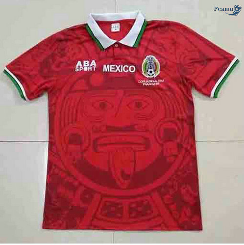 Peamu - Maillot foot Retro Mexique Rouge 1998