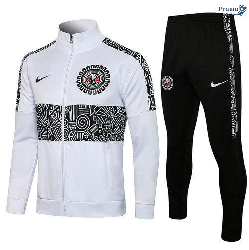 Peamu - Veste Survetement CF América Blanc Col Haut 2021-2022