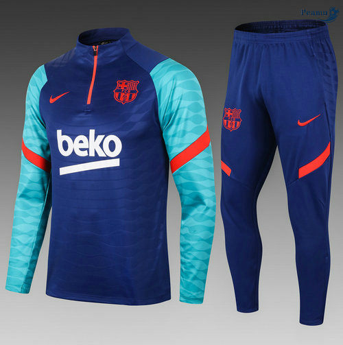 Peamu - Survetement Barcelone Enfant Bleu coloré/Rouge 2021-2022