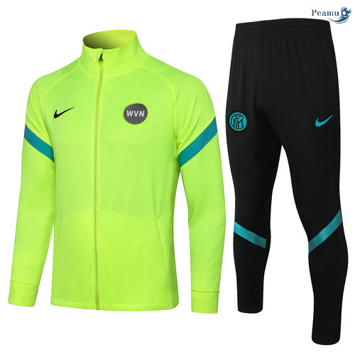 Peamu - Veste Survetement Inter Milan Vert Clair Col Haut 2021-2022