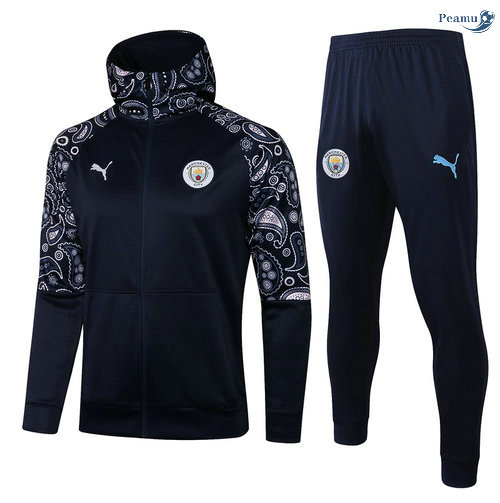 Peamu - Survetement - Sweat à capuche Manchester City Bleu Marine 2021-2022