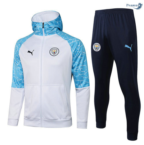 Peamu - Survetement - Sweat à capuche Manchester City Blanc 2021-2022