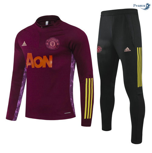 Peamu - Survetement Manchester United Jujube Rouge champions league 2020-2021