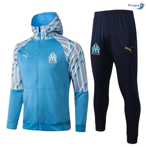 Peamu - Survetement - Sweat à capuche Marseille Bleu Clair 2021-2022