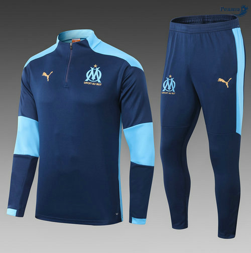 Peamu - Survetement Marseille Enfant Bleu Marine 2021-2022