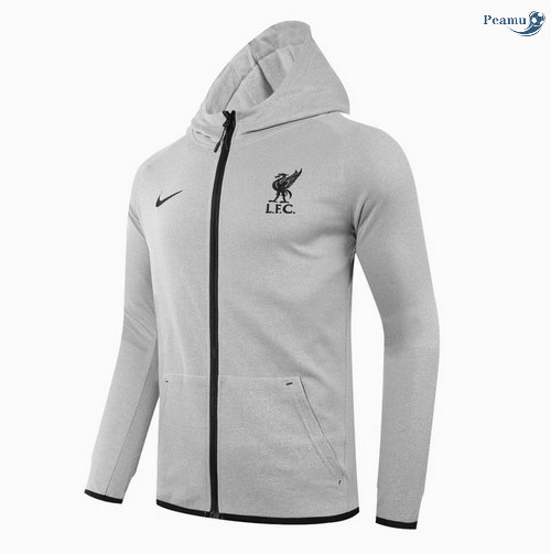 Peamu - Sweat à capuche Liverpool Gris 2020-2021
