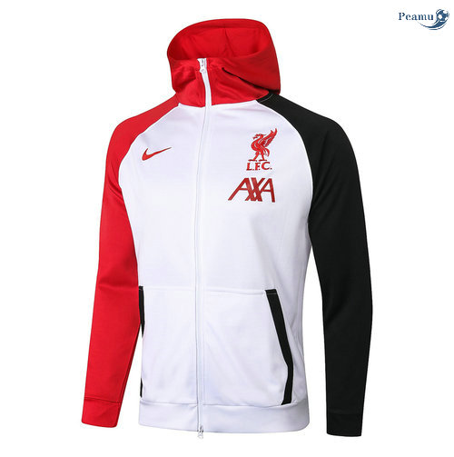 Peamu - Sweat à capuche Liverpool Blanc 2020-2021