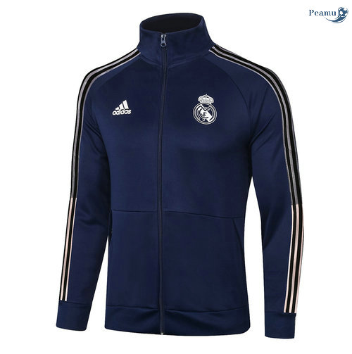 Peamu - Veste Real Madrid Bleu Marine Col Haut 2020-2021