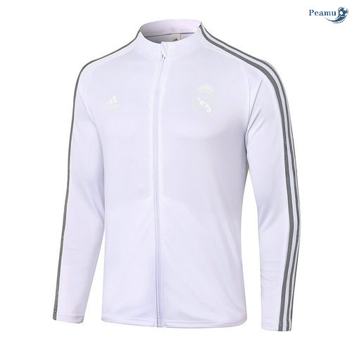 Peamu - Veste Real Madrid Blanc Col Haut 2020-2021