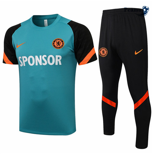 Kit Maillot Entrainement Chelsea + Pantalon Vert herbe 2021-2022
