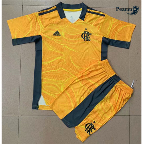 Maillot foot Flamengo Enfant Gardien De But Jaune 2021-2022