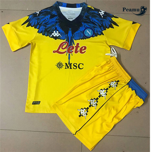 Maillot foot Naples Enfant Gardien de but joint edition Jaune 2021-2022