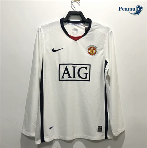 Maillot foot Retro Manchester United Exterieur Manche Longue 2009