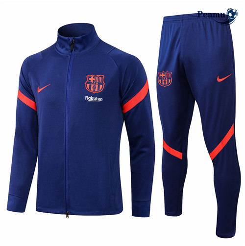 Veste Survetement Barcelone Bleu Col Haut 2021-2022