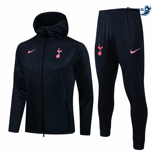 Veste Survetement Tottenham Hotspur à Capuche Bleu Marine 2021-2022