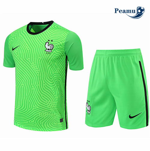 Kit Maillot foot France Gardien de but Vert 2021-2022