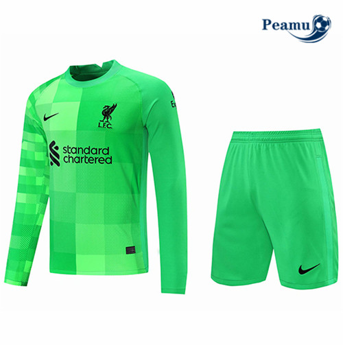 Kit Maillot foot Liverpool Gardien de but Manche Longue Vert 2021-2022