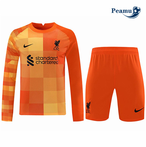 Kit Maillot foot Liverpool Gardien de but Manche Longue Orange 2021-2022