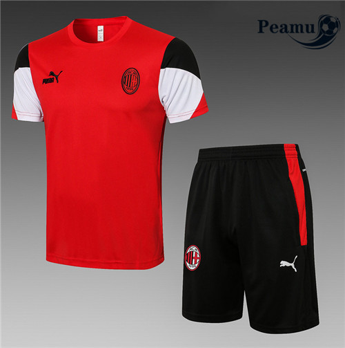 Kit Maillot Entrainement foot AC Milan + Pantalon Rouge 2021-2022