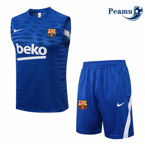 Kit Maillot Entrainement foot Barcelone Debardeur + Pantalon Bleu 2021-2022