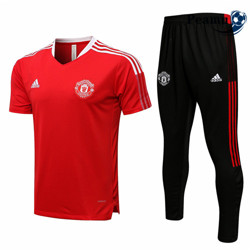 Kit Maillot Entrainement foot Manchester United + Pantalon Rouge 2021-2022