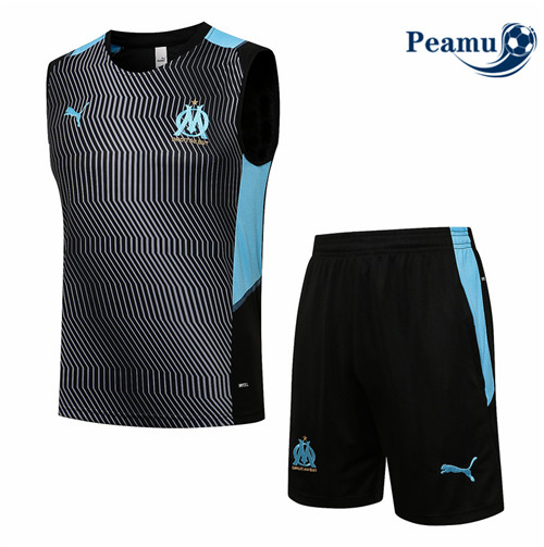 Kit Maillot Entrainement foot Marseille Debardeur + Pantalon Gris 2021-2022
