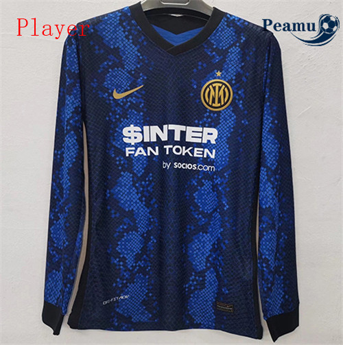 Peamu - Maillot foot Inter Milan Player Version Domicile Manche Longue 2021-2022