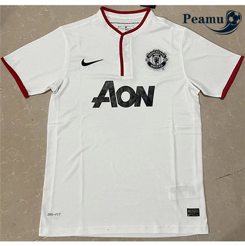 Peamu - Maillot foot Retro Manchester United Blanc 2013-14
