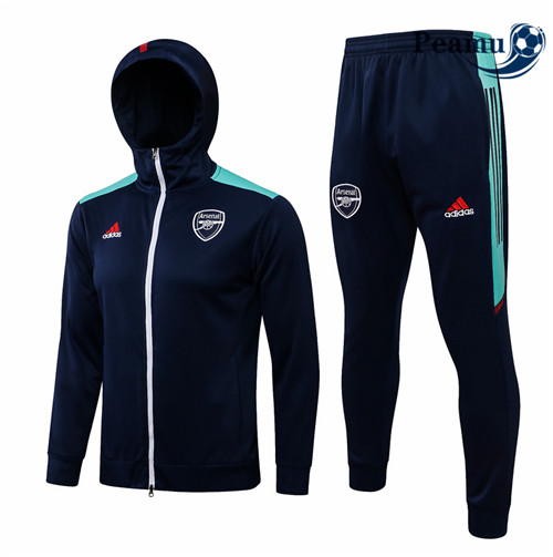 Peamu - Veste Survetement Arsenal à Capuche Bleu Marine 2021-2022