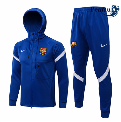 Peamu - Veste Survetement Barcelone à Capuche Bleu 2021-2022