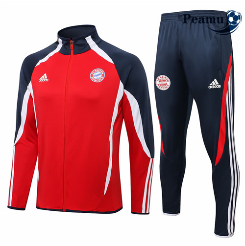 Peamu - Veste Survetement Bayern Munich Co-brandé Rouge 2021-2022