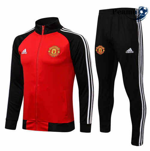 Peamu - Veste Survetement Manchester United Rouge/Noir 2021-2022