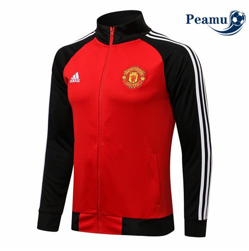 Peamu - Veste foot Manchester United Rouge/Noir 2021-2022