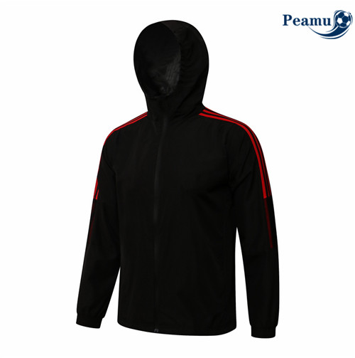 Peamu - Veste foot PSG Coupe vent Noir/Rouge 2021-2022