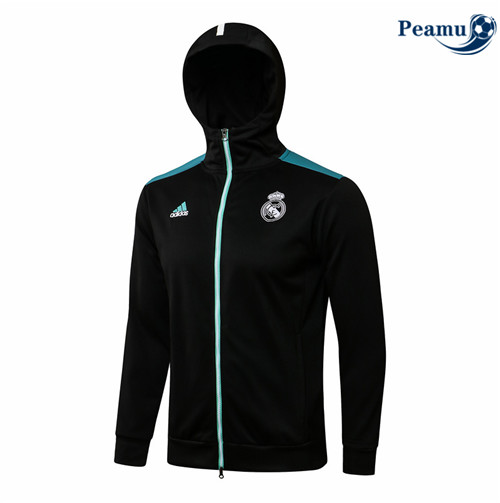 Peamu - Veste foot Real Madrid à Capuche Noir/Bleu 2021-2022
