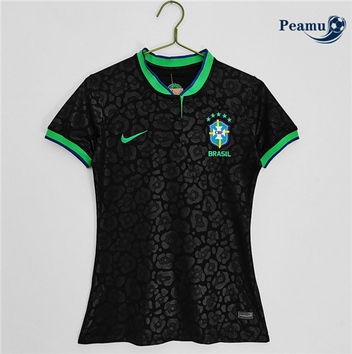 Maillot Foot Brésil Femme Third Noir/Vert 2022-2023 peamu 147