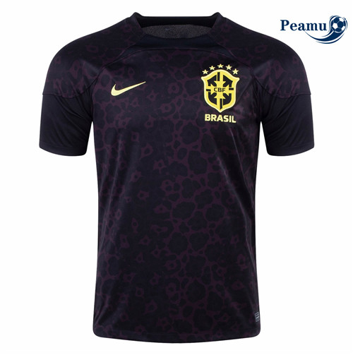 Maillot Foot Brésil Maillot Gardien de but Noir 2022-2023 peamu 076