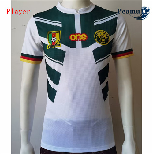Maillot Foot Cameroun Player Version Exterieur Blanc 2022-2023 peamu 089