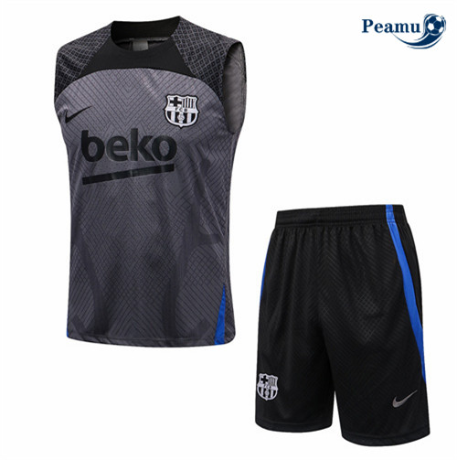 Maillot Foot Maillot Kit Entrainement Foot Barcelone Debardeur + Pantalon Gris 2022-2023 peamu 568