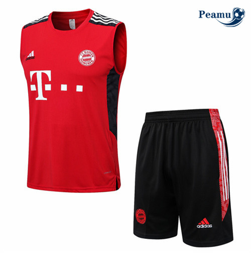 Maillot Foot Maillot Kit Entrainement Foot Bayern Munich Debardeur + Pantalon Rouge 2022-2023 peamu 560